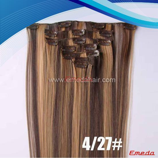 Wholesale virgin brazilian clip in hair extension